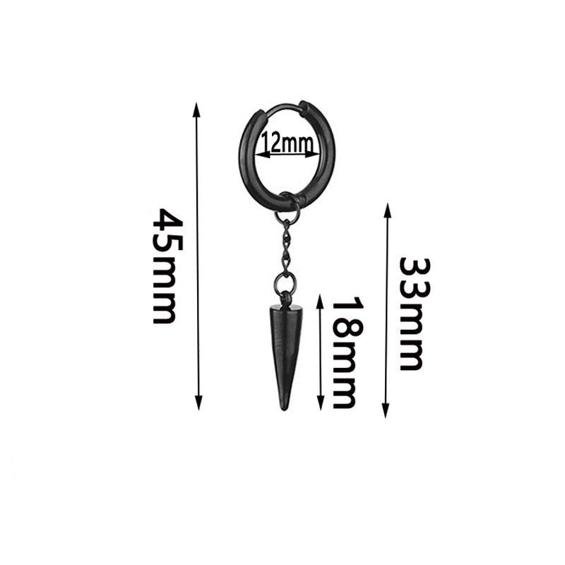 Simple Style Pointed Cone Pendant Earrings Stainless Steel Fashion Punk Geometric Stud Ear Jewelry Party Gifts For Women Men
