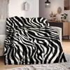 1Pc Abstract Zebra Print Blanket Soft And Comfortable Casual Warm Camping Travel Christmas Halloween Xmas Gift M928510