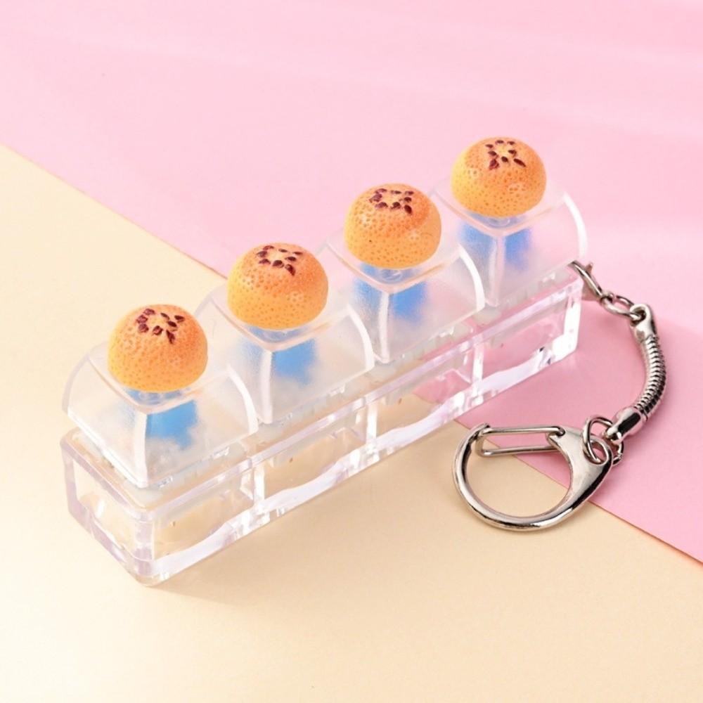 4 Key Mini Keyboard Pendant Bear Keycap Stress Relief Clicker Decompression Gift