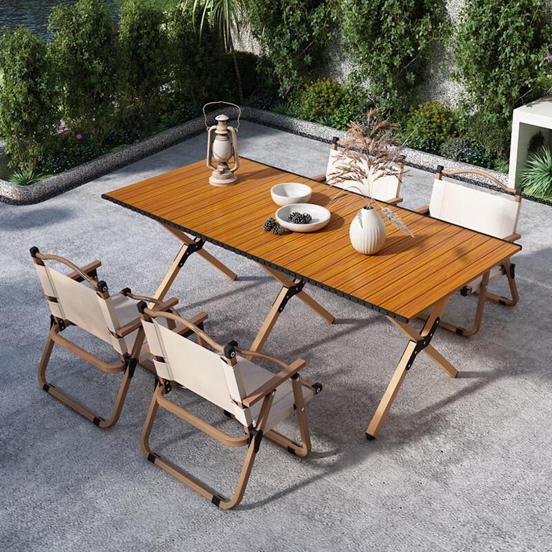 NuFeng 60cm Aluminum Roll-Up Outdoor Folding Picnic Table