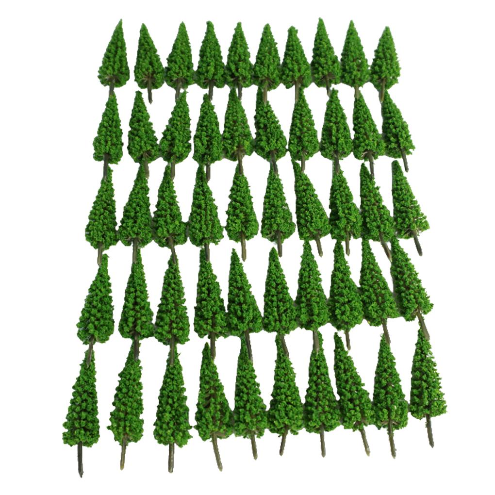 Упаковка из 50 искусственных моделей деревьев, декораций для зданий, ландшафтных растений, садовых макетов, украшений для домашнего офиса, сада