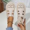 Shoes Women Summer Platform Sandals Women Luxury Sandals Designers Shoes Genuine Leather Breathable Flat Casual Ladies Sandals