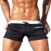 Men's Solid-Color Swimming Trunks With Drawstring Pockets Slim Beach Shorts And Swimwear