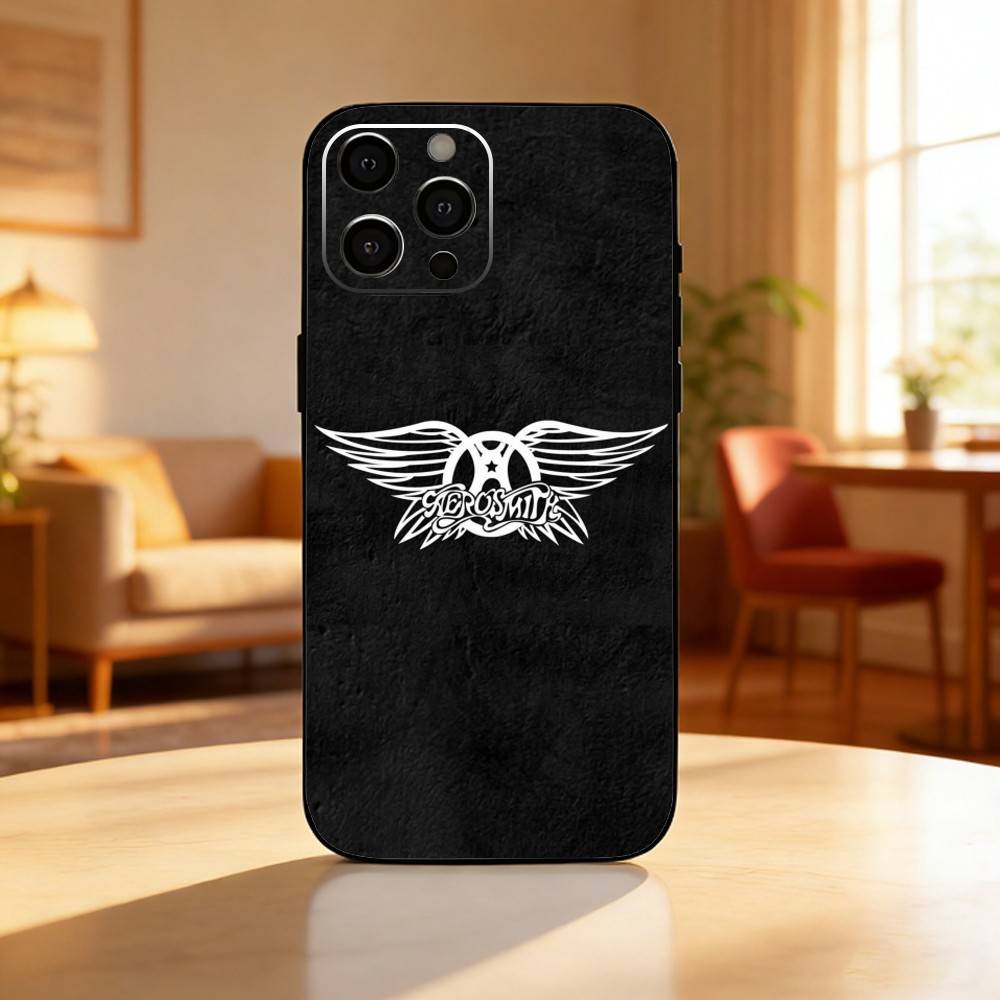 Чехол для телефона Band A-Aerosmith для iPhone 17, 16, 15, 14, 13, 12 Plus, Max, Мягкий Силиконовый, Черный