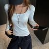 Women S Fitted Square Neck Long Sleeve Base Layer Top For Autumn Winter