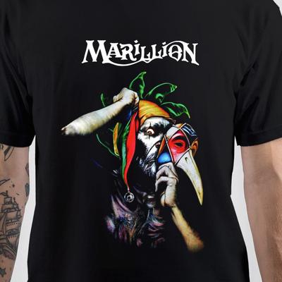 Винтажная черная футболка группы Marillion, унисекс, размеры S-5XL, короткий рукав, XA822