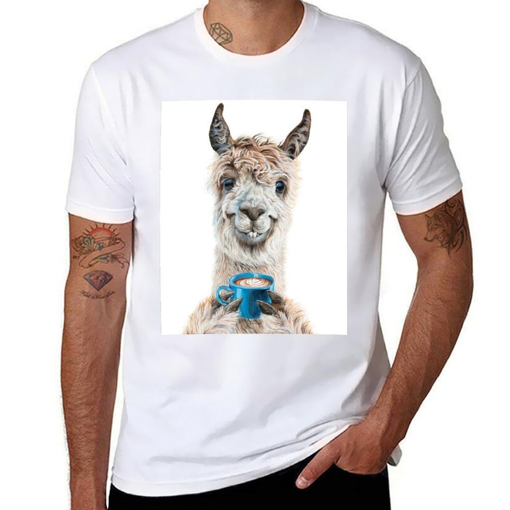 Llama Latte Tshirt Casual Trendy Short Sleeve Tshirt