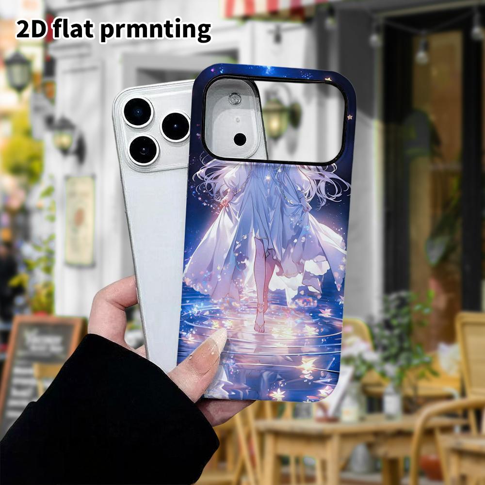 Phone Case: 2D flat design suitable for iPhone 18, 17, 16, 15, 14, 13 Pro film protective case, couple style, White-Haired Goddess, Christmas and Hall
