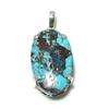 Natural Tibetan Turquoise Gemstone 925 Sterling Silver Pendant 1.77" I5C27