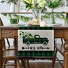Luc-ky Sham-rock Table Runner For St Patricks Day Decorations 47 Inch Irish Cover Spring Green Holiday Home Kitchen Centerpiece Decor