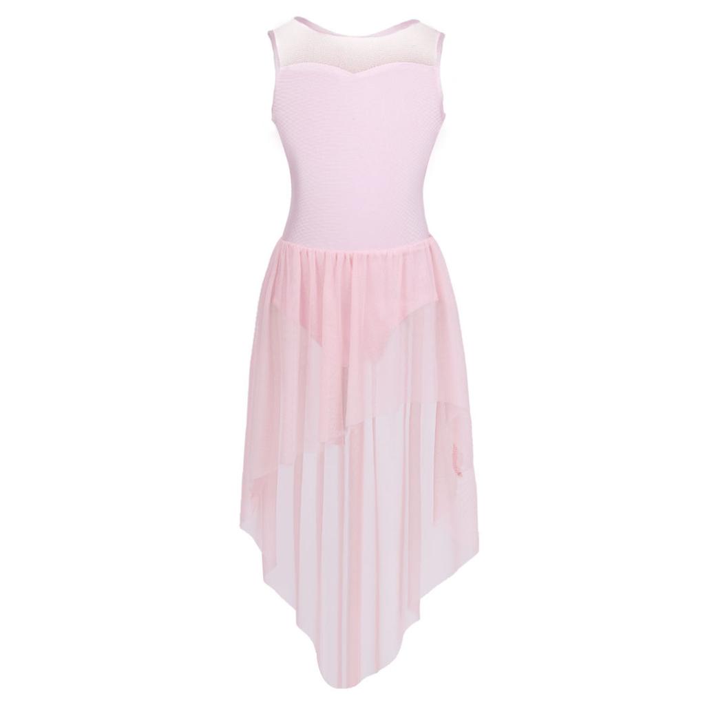 Lyrical Modern Dance Dresses for Kids Girls Sleeveless Tank Dress Ballet Dance Leotard Dress Dancewear