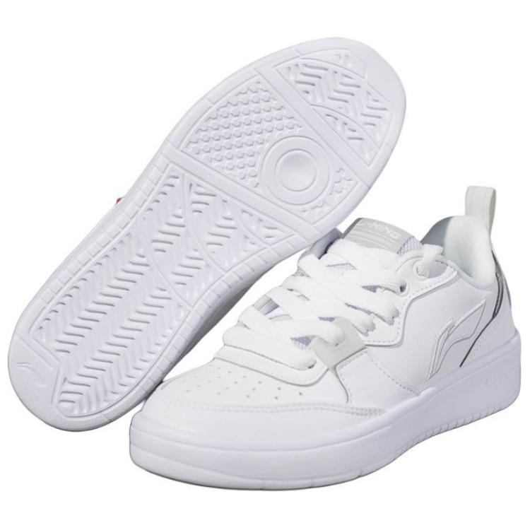 Li Ning Sports Lifestyle Series синтетическая кожа удобные модные нескользящие износостойкие низкие кроссовки для скейтбординга женские кроссовки белые AGCU544-9