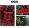 Трансграничный Рождественский Венок с Красным и Черным Клетчатым Бантом и Ягодной Лозой для Украшения Двери