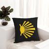 Camino De Santiago Symbol Yellow Scallop Shell Square Pillowcase Cushion Cover Pillow Case Throw Pillow Cover for Home Sofa