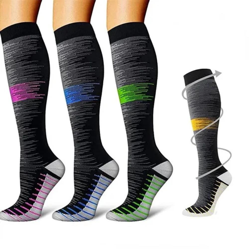 6pairs Copper Double Color Put Together Compression Socks Women & Men Best for Running,Medical,Athletic Sports,Flight Travel, Pregnancy
