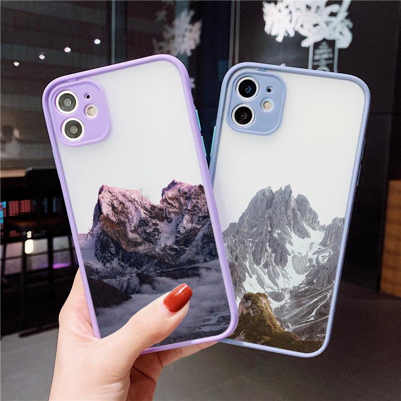 Эстетичный чехол для телефона с рисунком снежной горы для iPhone 7 8 Plus SE2 X XR XS MAX 15 14 12 13 mini 11 Pro Max Ударопрочный чехол