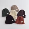 1 Piece Autumn Winter Warm Furry Beanie for Young Kids Chic Retro Candy Color Crochet Bonnet Thicken Warm Toddler Knitted Hat