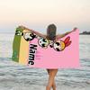 1pc The Powerpuff Girls9 Beach Towel with Custom Name, Beach/Swimming/Bath/Picnic/Camping Towel, Suitable for Seaside Beaches