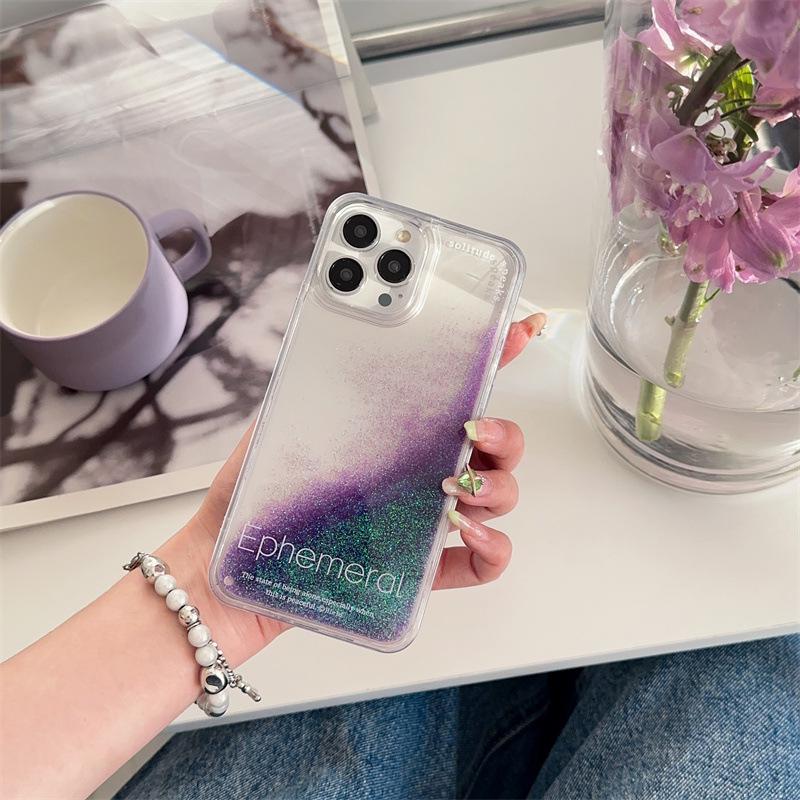 Блестящий жидкий зыбучий песок силиконовый чехол для телефона Apple 11/12/13/15 Pro Max, противоударный, английский динамичный модный
