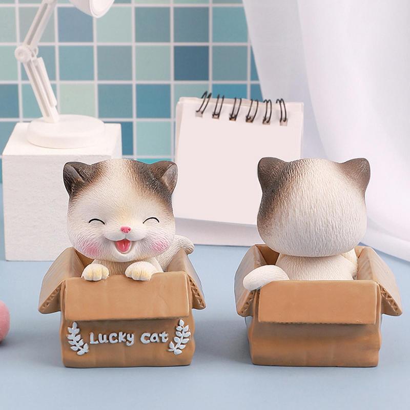 Автомобильная кукла-болванчик Lucky Cat, украшение для приборной панели, украшение для салона автомобиля, милый креативный подарок, настольное украшение 7X6X8.5 см