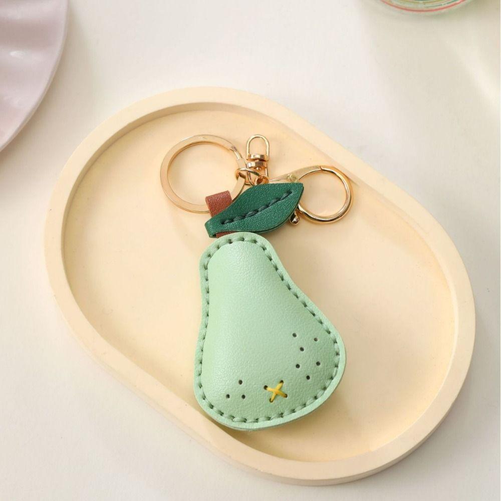 Cute Fruit Pendant Strawberry Bag Pendant Creative Leather Keychain  Men