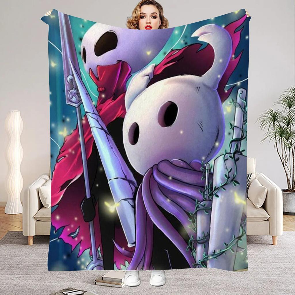 Hollow Knight Blanket Cartoon Game Printed Flannel Blanket for Home Living Room Bedroom Decor New Year Christmas Gift for Fans