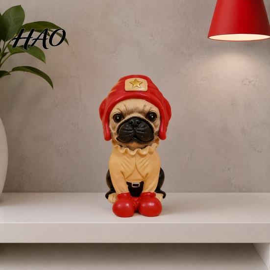 Small Money Box for Desk Cute Pug Dog Coin Bank, Resin Pet Saving Box, Animal Decor Office Tabletop Piggy Birthday Christmas Gifts Kids Boys