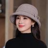 Mom's Hat Women's Autumn Winter Fisherman's Hat Versatile for Middle-aged Elderly People Basin Hat Casual Bow Warm Elderly Hat