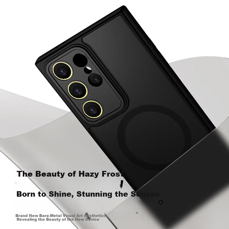 KEKLLE Skin-Feel Magnetic Case for Samsung Galaxy S25+ - Matte Anti-Drop, Anti-Fingerprint, Full-Coverage Soft Edge Protective Case, Midnight Black