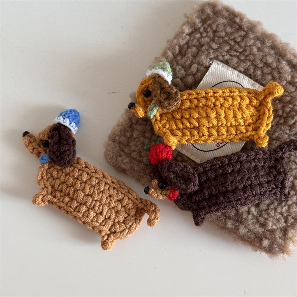 Handmade Crochet Hair Clips Cat Children's Hair Accessories Cute Girls Bangs Clips Unisex