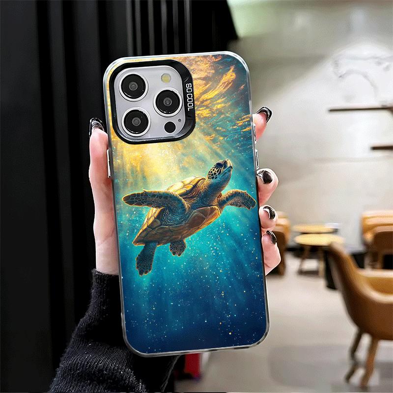 Летняя Морская Черепаха Милый Мягкий Чехол для Телефона для iPhone 15 16 17 Pro Max 17Air 16E 14 Plus 13 12 Mini Ударопрочный Чехол Задняя Панель