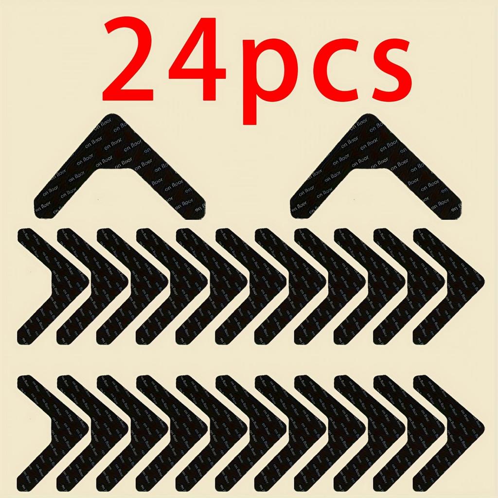 12/24PCS Reusable Double Sided Rug Gripper Tape Adhesive Non-Slip Rug Pad Tape Stickers Washable Area Rug Pad Carpet Tape