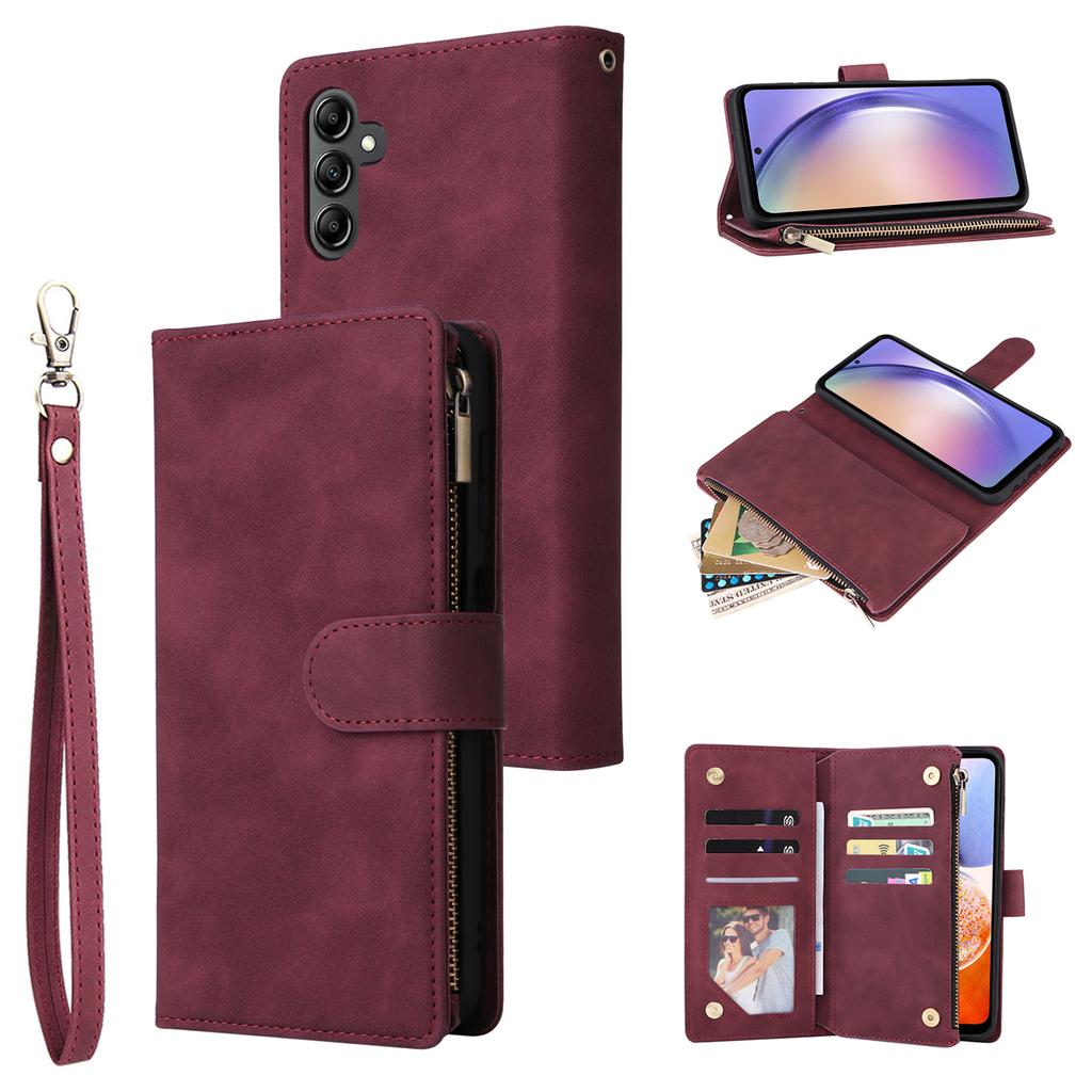 Чехол для Samsung Galaxy A54 5G с несколькими слотами для карт, чехол для телефона из искусственной кожи на молнии