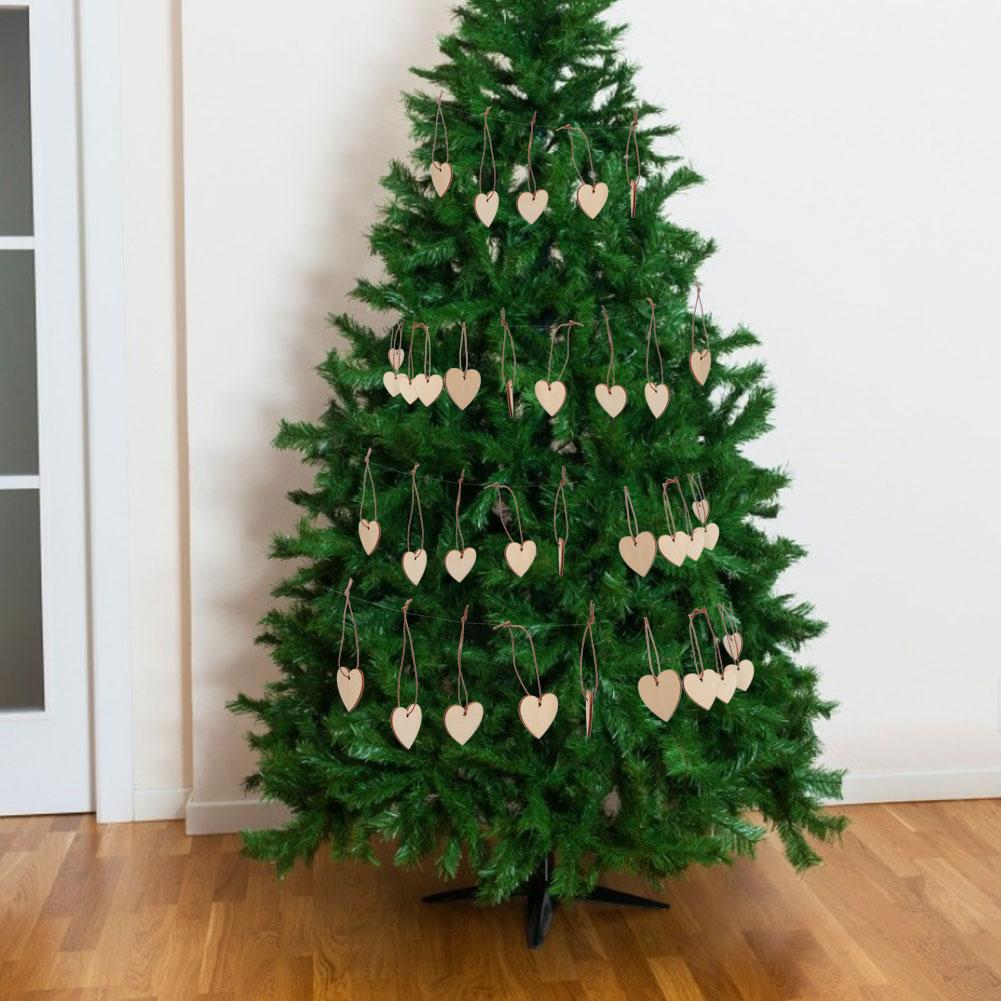 100Pcs Lovely Heart Shaped DIY Craft Hanging Decoration Ornament for Home Wedding Christmas Tree