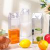 Double Capacity Square Milk Cup 500ML 1000ML Clear Construction Ergonomic Grip Spill Resistant Designs