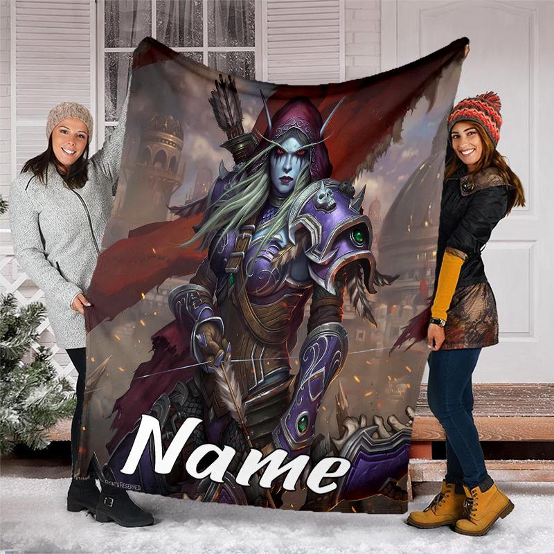 Personalized Custom Name Blanket - World of Warcraft Print Design,Blanket for Sofa,Bed,Travel,Camping - Soft and Warm, Great Gift