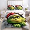 Christmas Grinch Bedding 3 Piece Set Hd Print Duvet Cover Pillowcases For Teens Adult Bedroom Decoration Christmas Gift C9211503