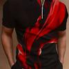 Summer Outdoor Comfortable Casual Men's 3D Printed Short Sleeved Zipper Design Fashionable Polo Shirt