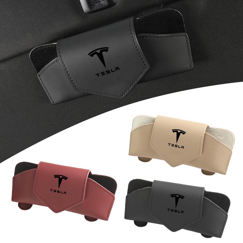 PAJL2 Car Valve Glasses Box Sun Visor Glasses Holder Sunglasses Case For Tesla Model 3 Y S X 2021 Roadster Cybertruck Juguete
