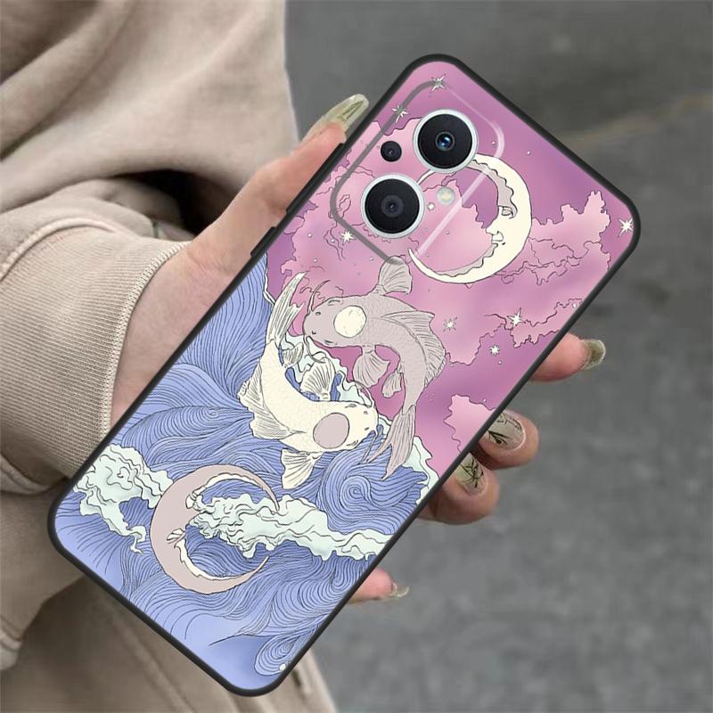 Чехол с изображением рыбы кои Инь-Ян для OPPO Reno 14 10 11 12 13 Pro 11F 12F 13F 14F 7 8 Lite OPPO Find X9 X8 X5 Pro