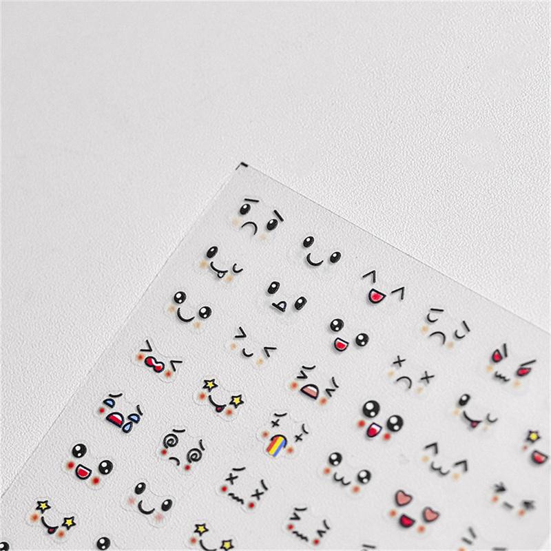 1pcs 5D Cartoon Face Nail Art Sticker Acrylic Funny Nail Decals Slider Nail Decorations DIY Manicure Accessories
