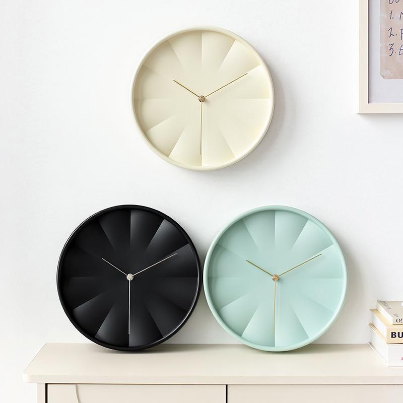 Artistic Wall Clock with Glass Face Luxury Minimalist No-Number Design Clocks for Bedroom Living Room Decor Clocks