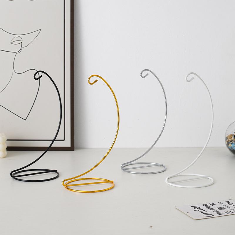 Modern Minimalist Hanging Glass Sphere with Iron Stand for Plants