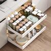 Pull-out Kitchen Cabinet Organizers Kitchen Spice Box Storage Rack with Slide Rails Sink Cabinet Organizer Tableware Holder