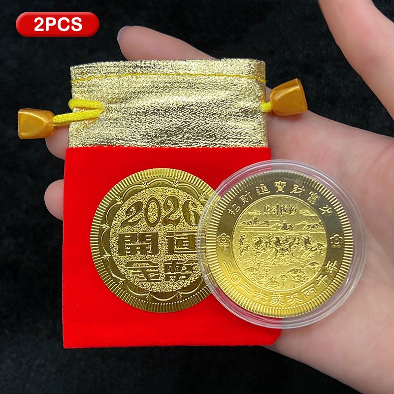 2 шт. 2026 год Лошади Памятные монеты Счастливое животное Лошадь Памятные монеты Новогодний сувенир Подарок/