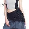 Adjustable Tassel Skirt Women's Belly Dancing Belt with Tassels & Sequins Colorful Waist Chain Triangle Dance Hip Scarf for Stage Performance