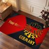 Eintracht Frankfurt Custom Crystal Velvet Rug, Personalized Name Text Print, Football Logo Soft Non‑Slip Floor Mat Home Decor Gift