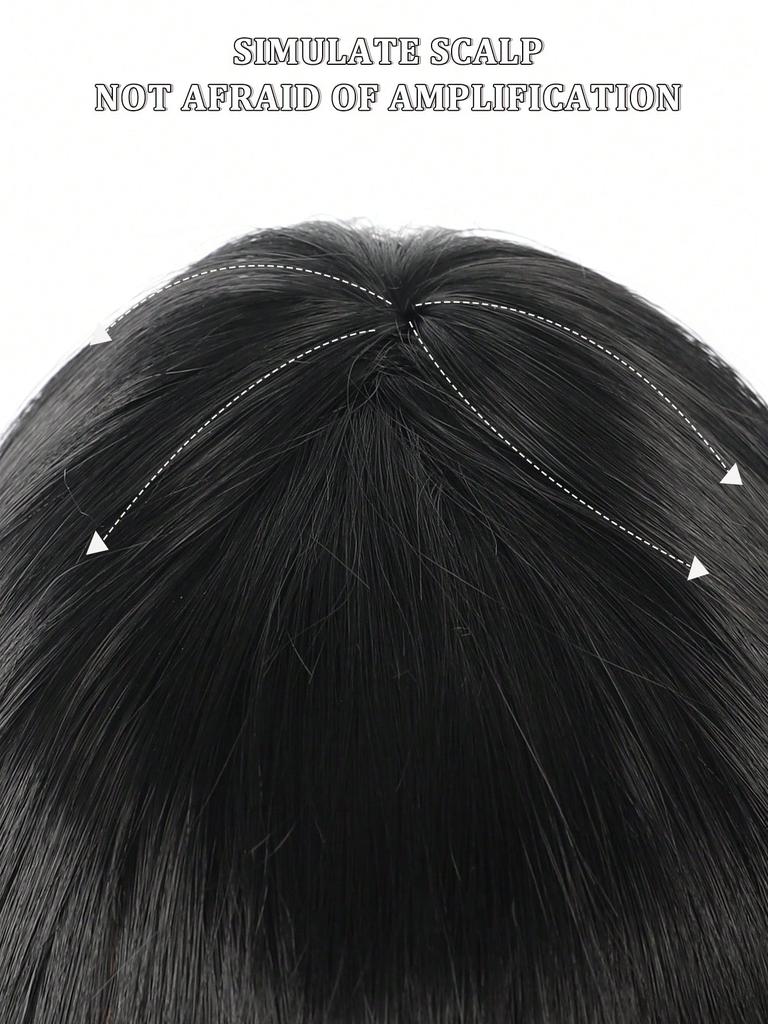 Synthetic Short Straight Bob Heat Resistant Wigs With Bangs Black Wigs For Women Daily Role Play Party Wigs