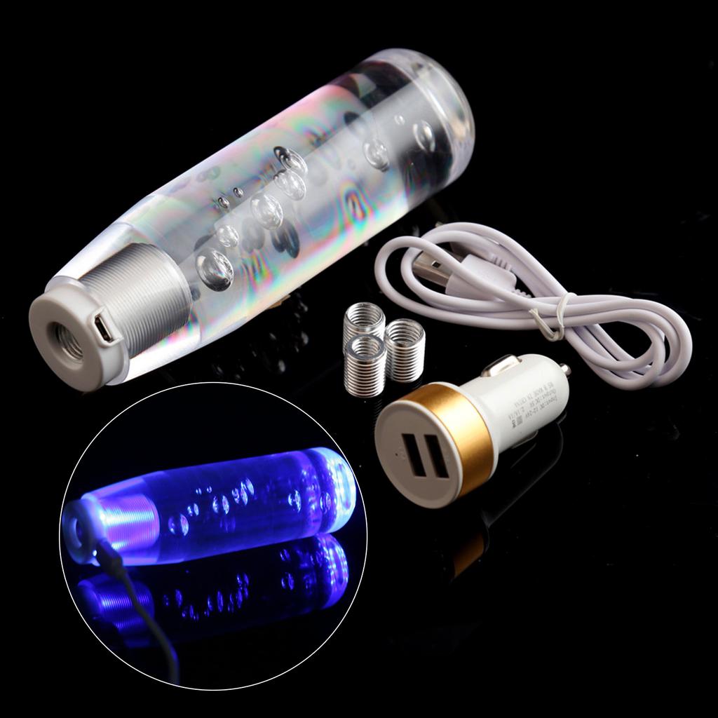 Car Gear Shift Knob Shifter Crystal Style Manual Shifting Head Universal LED Shift Lever