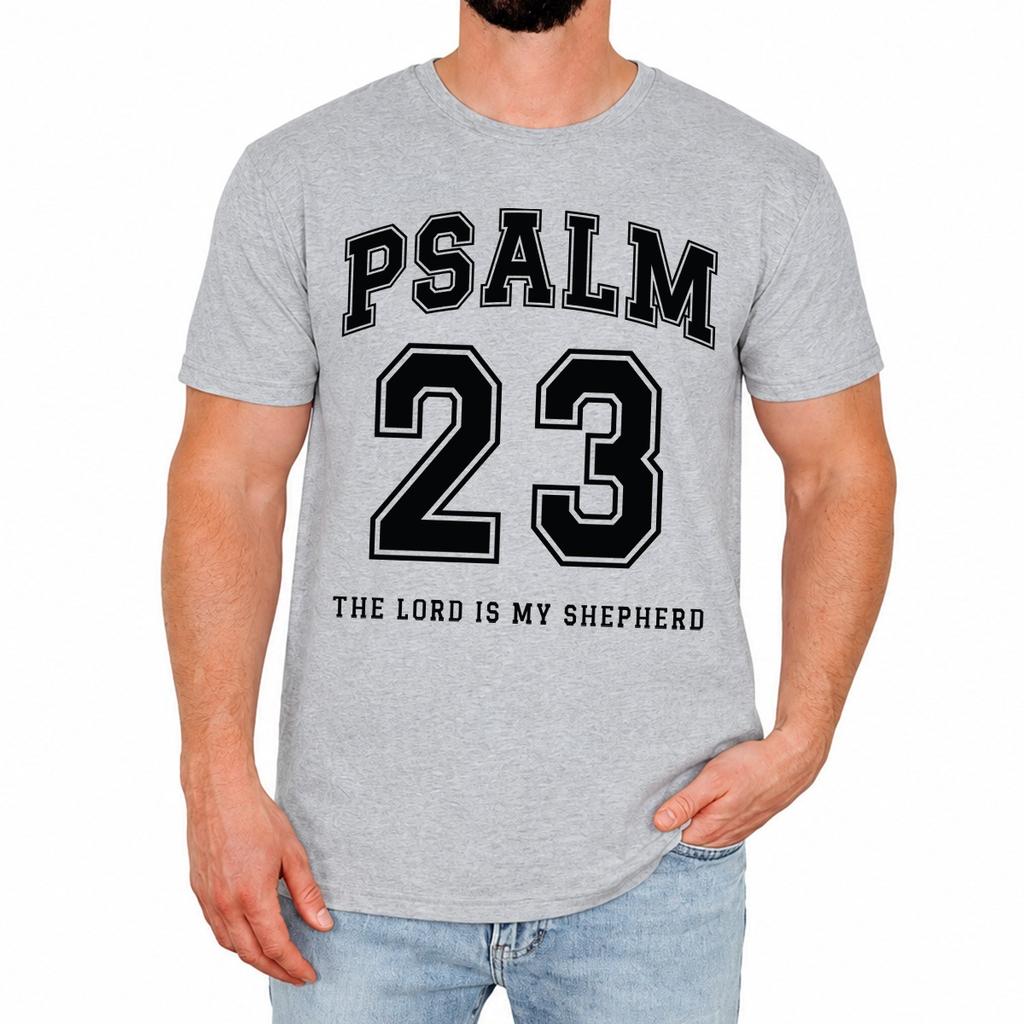 Psalm 23 Mens T-Shirt The Lord Is My Shepherd Inspirational Christian Gift